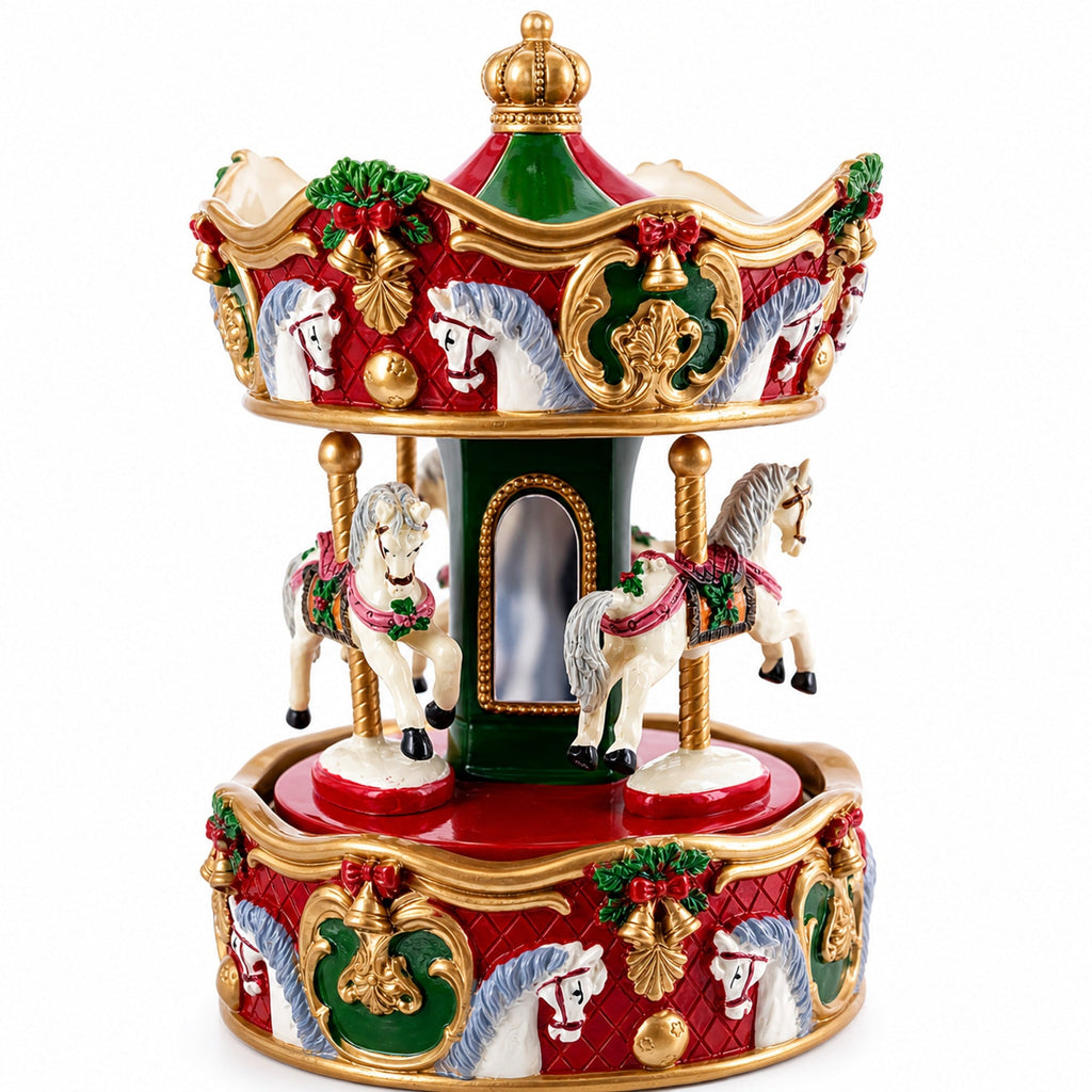 Musical Christmas Carousel Figurine – Rotating Music Box