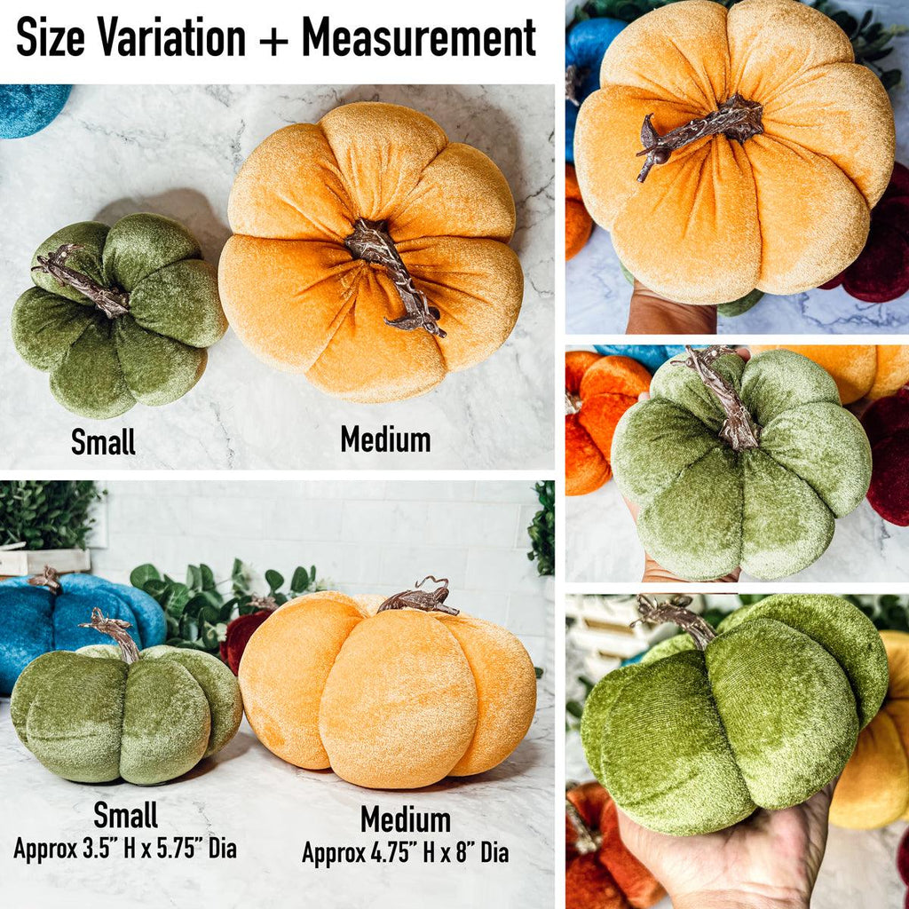 Velvet Pumpkins – Jewel-Tone Fall Mantel Decor